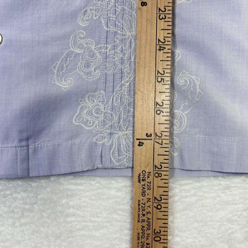 Banana Republic‎ Mens Short Sleeve Button Shirt Blue Floral Embroidery Small